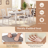 Dining Chairs Set of 2 Rubber Wood Dining Room Chairs with Comfortable Backrest and Padded Seat-White