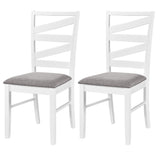 Dining Chairs Set of 2 with Backrests and Rubber Wood Frames