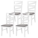 Dining Chairs Set of 4 with Backrests and Rubber Wood Frames