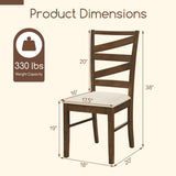 Dining Chairs Set of 4 with Backrests and Rubber Wood Frames