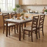 Dining Chairs Set of 4 with Backrests and Rubber Wood Frames