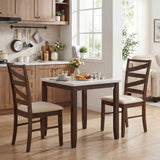 Dining Chairs Set of 4 with Backrests and Rubber Wood Frames
