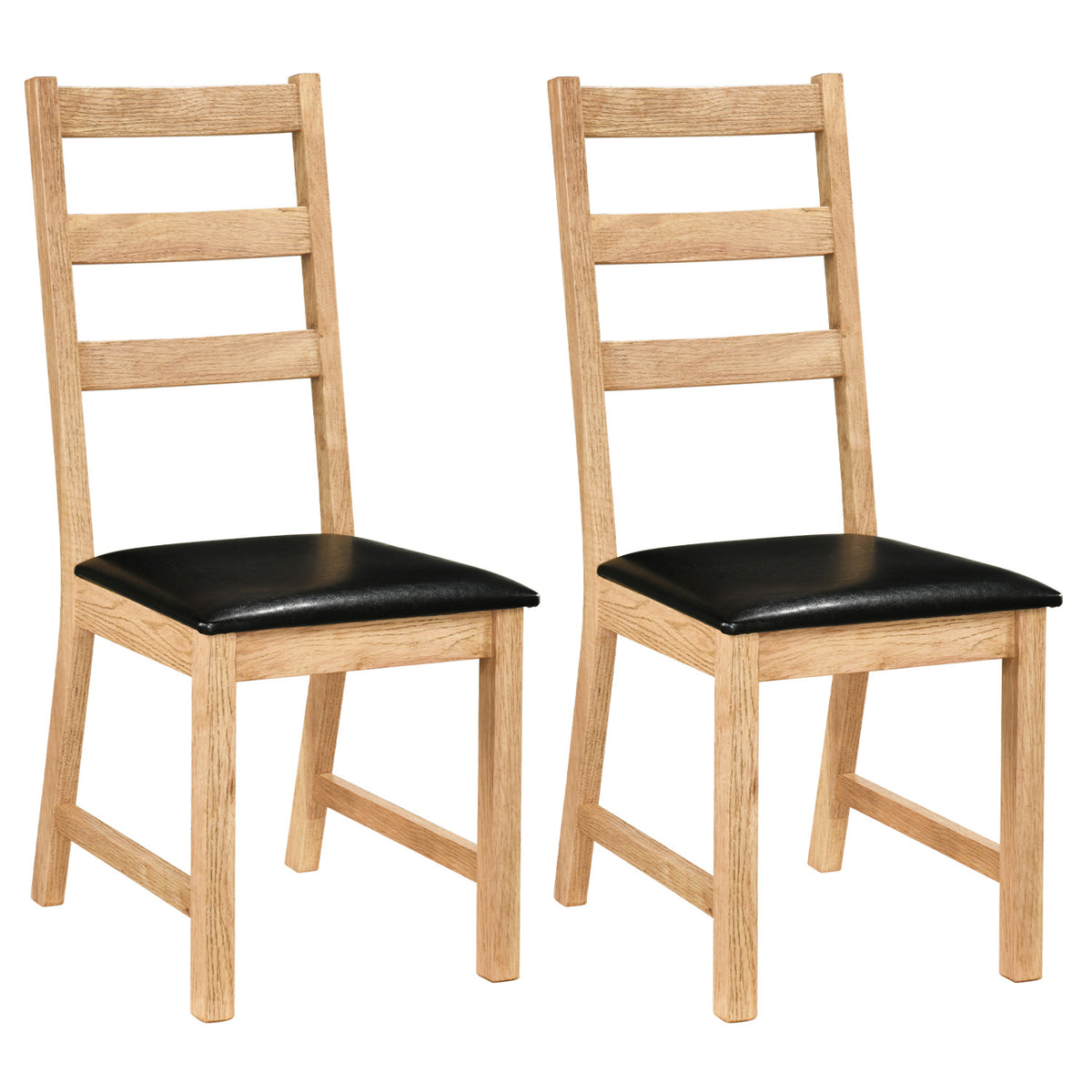 Dining Chairs Set of 2 Farmhouse Dining Room Chairs with Hollowed Backrest-Natural
