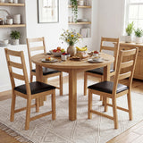 Dining Chairs Set of 2 Farmhouse Dining Room Chairs with Hollowed Backrest-Natural