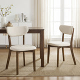 Dining Chairs Set of 4 with Solid Rubber Wood Frame-White