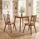Dining Chairs Set of 2 with Solid Wood Backrest for Kitchen Dining Room-Walnut