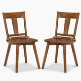 Dining Chairs Set of 2 with Solid Wood Backrest for Kitchen Dining Room-Walnut
