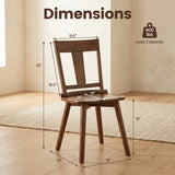 Dining Chairs Set of 4 with Solid Wood Backrest for Kitchen Dining Room-Walnut