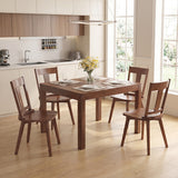 Dining Chairs Set of 4 with Solid Wood Backrest for Kitchen Dining Room-Walnut