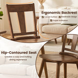 Dining Chairs Set of 4 with Solid Wood Backrest for Kitchen Dining Room-Walnut