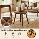 Dining Chairs Set of 4 with Solid Wood Backrest for Kitchen Dining Room-Walnut