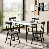Windsor Style Armless Chairs with Solid Rubber Wood Frame