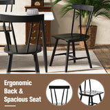 Windsor Style Armless Chairs with Solid Rubber Wood Frame