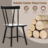 Windsor Style Armless Chairs with Solid Rubber Wood Frame