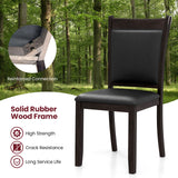Dining Chairs Set of 2 Faux Leather Upholstered Kitchen Side Chairs with Padded Seat-Gray