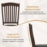 Dining Chairs Set of 2 Kitchen Side Chairs Mid-century Armless Dinette Chairs-Coffee