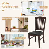 Dining Chairs Set of 2 Kitchen Side Chairs Mid-century Armless Dinette Chairs-Coffee