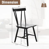 Windsor Style Armless Chairs with Solid Rubber Wood Frame
