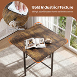 Dining Table Set with 4 Upholstered Stools and Metal Frame