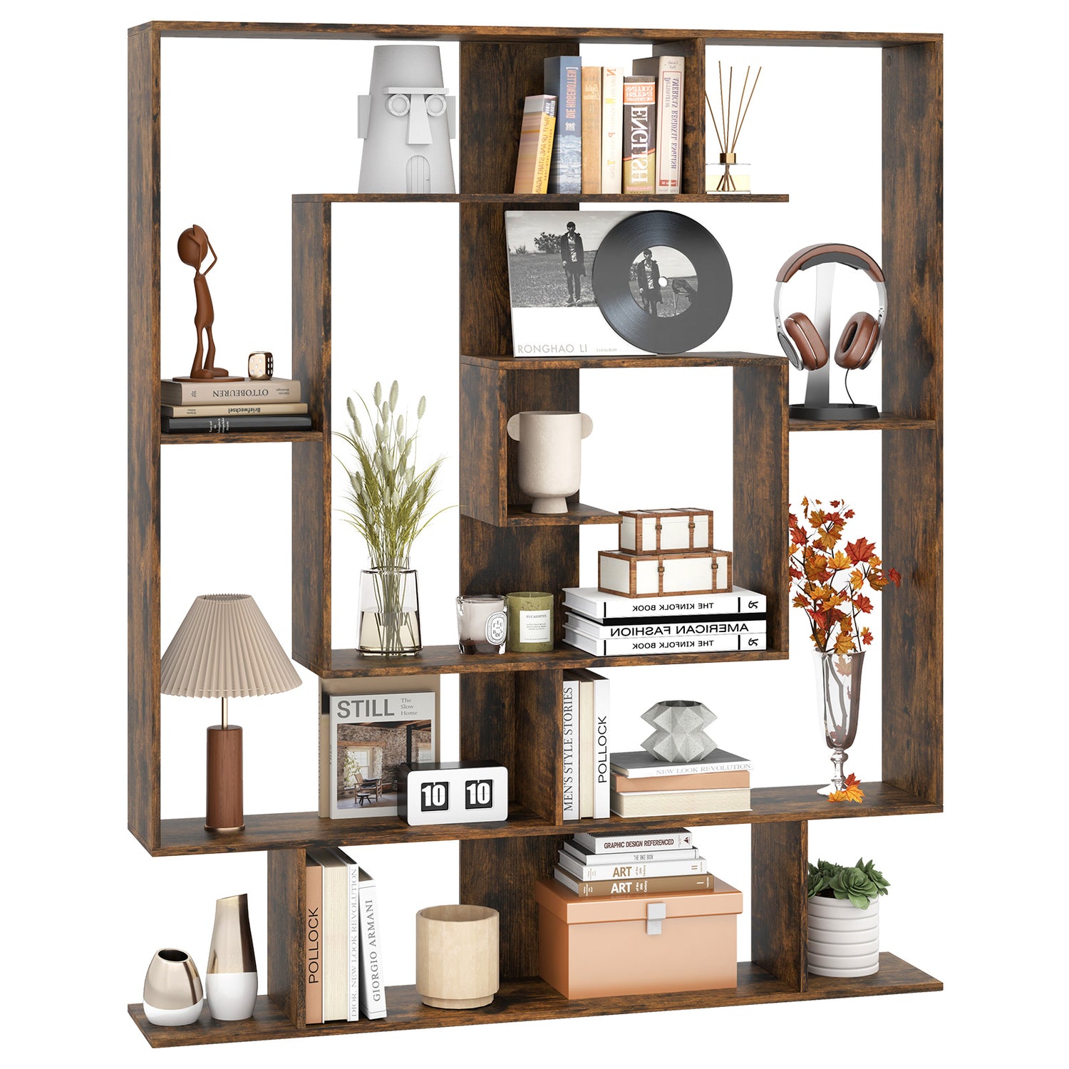 7-Tier Bookshelf  Open Display Shelf Rack for Home Office