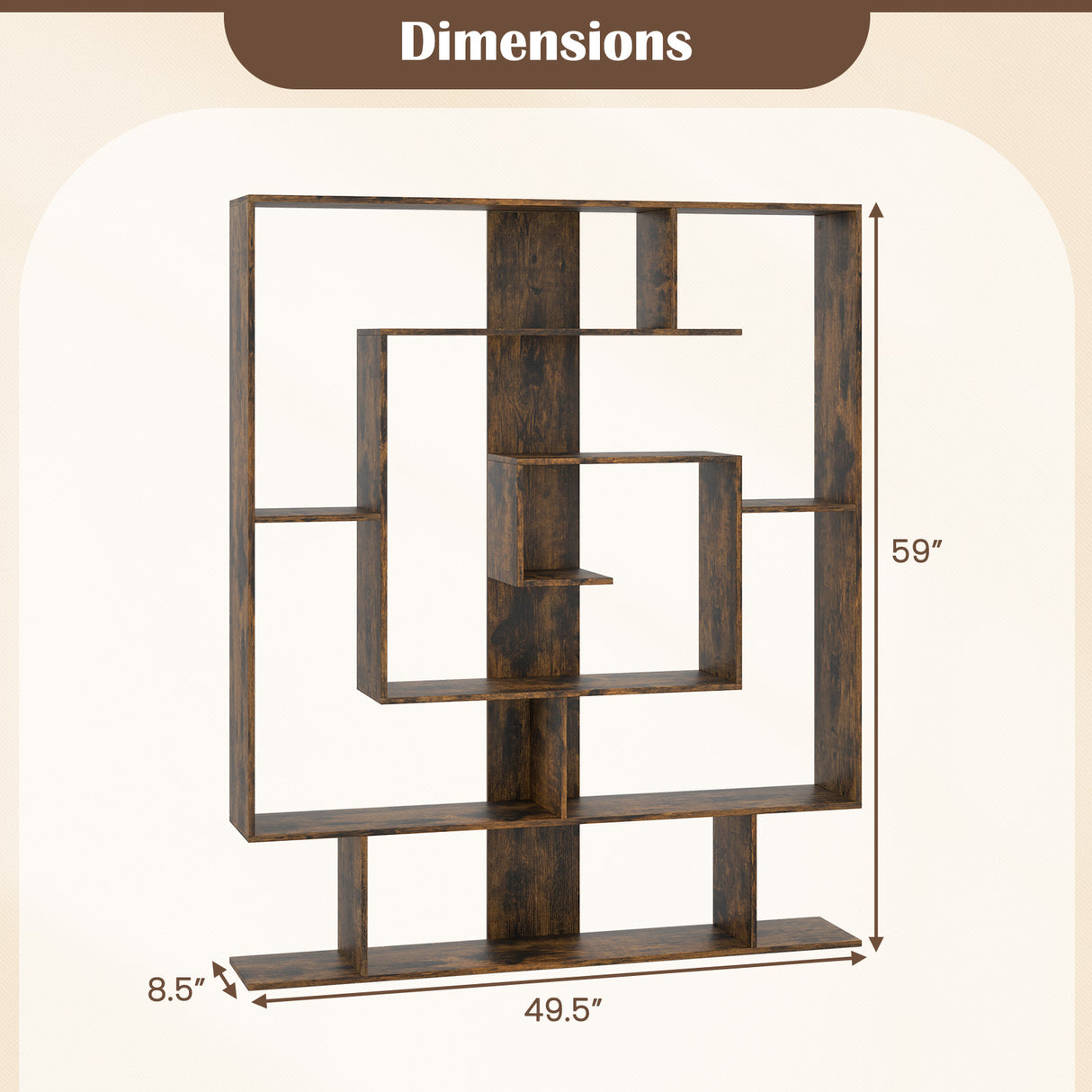 7-Tier Bookshelf  Open Display Shelf Rack for Home Office