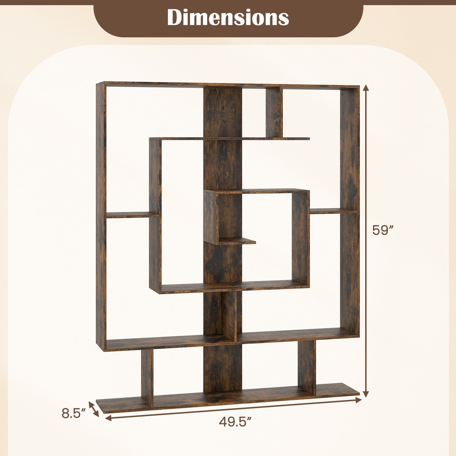 7-Tier Bookshelf  Open Display Shelf Rack for Home Office