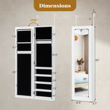 Door and Wall Mounted Armoire Jewelry Cabinet with Full-Length Mirror