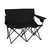 Double Camping Chair 2-Person Outdoor Folding Loveseat with Cup Holders