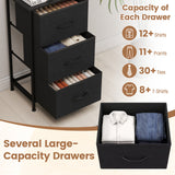 Dresser Nightstand with Roomy Fabric Drawers for Bedroom Storage Cabinet with Metal Frame