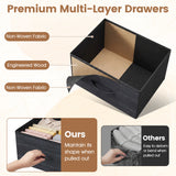 Dresser Nightstand with Roomy Fabric Drawers for Bedroom Storage Cabinet with Metal Frame