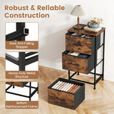 Dresser Nightstand with Roomy Fabric Drawers for Bedroom Storage Cabinet with Metal Frame