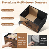 Dresser Nightstand with 4 Roomy Fabric Drawers and Metal Frame
