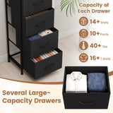 Dresser Nightstand with 4 Roomy Fabric Drawers and Metal Frame