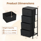 Dresser Nightstand with 4 Roomy Fabric Drawers and Metal Frame