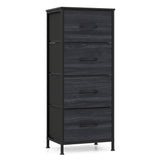 Dresser Nightstand with 4 Roomy Fabric Drawers and Metal Frame