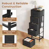 Dresser Nightstand with 5 Roomy Fabric Drawers for Bedroom