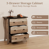 Dresser for Bedroom with 3 Folding Fabric Drawers and Anti-tipping Kit