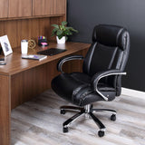ALERA ALEMS4419 Maxxis Series Big/Tall Bonded Leather Chair - Black/Chrome Sz 32.7"Dx30.51"Wx48.2"H, Black