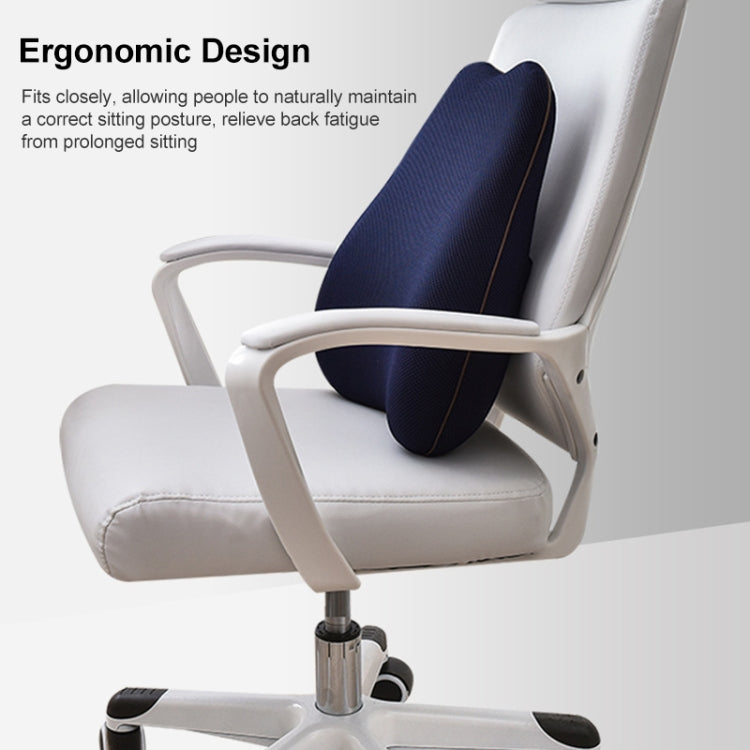 Office Memory Foam Cushion Lumbar Support Cushion(Navy Blue)