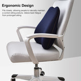 Office Memory Foam Cushion Lumbar Support Cushion(Navy Blue)