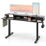 63 Inch x 24 Inch Electric Standing Desk with 2 Drawers