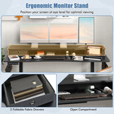 63 Inch x 24 Inch Electric Standing Desk with 2 Drawers