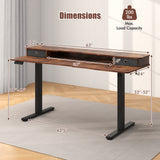 63 Inch x 24 Inch Electric Standing Desk with 2 Drawers