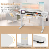 63 Inch x 24 Inch Electric Standing Desk with 2 Drawers