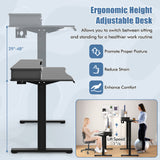 48 Inch x 24 Inch Height Adjustable Electric Standing Desk with 2 Drawers