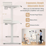 55 Inch x 24 Inch Height Adjustable Electric Standing Desk with 2 Drawers