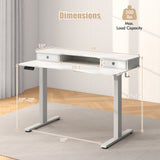 48 Inch x 24 Inch Height Adjustable Electric Standing Desk with 2 Drawers