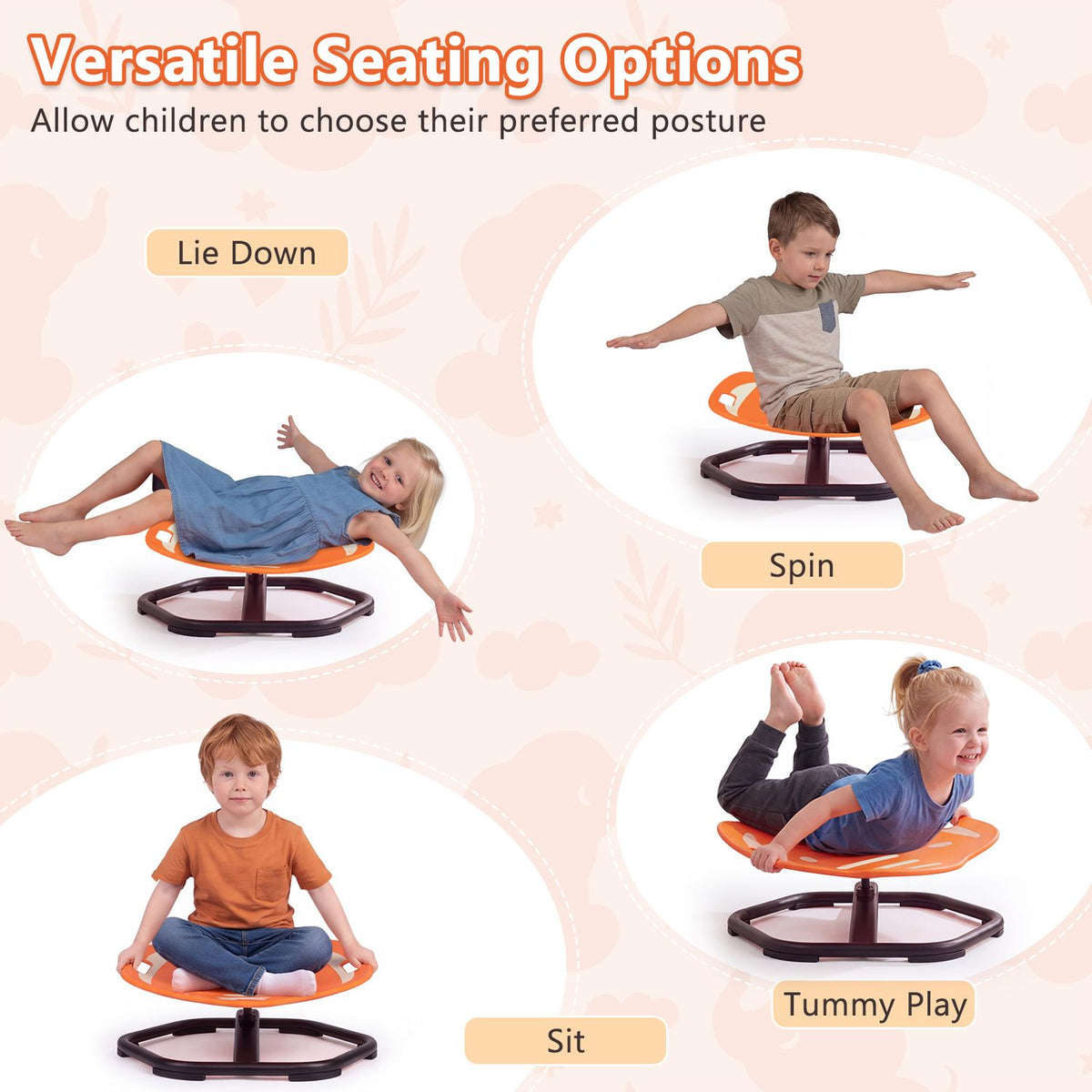Elephant-Shaped Spinning Chair for Autistic and ADHD Kids