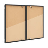 Enclosed Bulletin Board with Aluminum Frame and Felt Surface for Office-Black