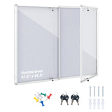 Enclosed Bulletin Board Lockable Cork Notice Board with Aluminum Frame-Sliver